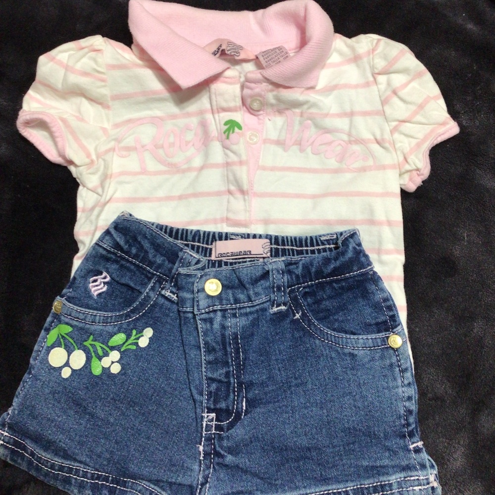Rocawear, 18 months shorts set, pink& white